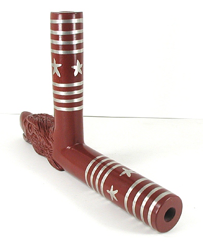 Authentic Native American catlinite pipestone four winds eagle effigy pipe by Lakota Alan Monroe