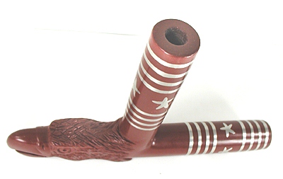 Authentic Native American catlinite pipestone four winds eagle effigy pipe by Lakota Alan Monroe