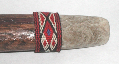 Long Smoking Pipe 24 1/2 inches long with wood stem and stone bowl