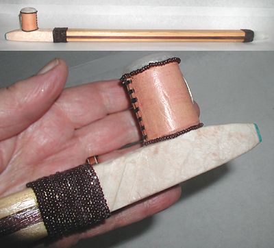 Long Smoking Pipe 22 inches long with wood stem and stone bowl