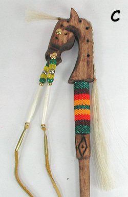 Authentic Native American beaded wooden pipe Pick by Lakota Alan Monroe