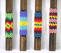 Authentic  beaded wooden pipe pick by Lakota Alan Monroe