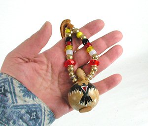 Authentic Native American bottle neck mini gourd Rattle Necklaces by Lakota Alan Monroe
