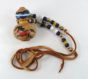 Authentic Native American Birdhouse mini gourd Rattle Necklaces by Lakota Alan Monroe