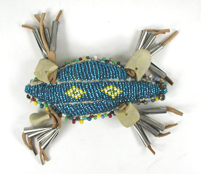 Authentic Native American Beaded Turtle Rattle by Lakota Anita Brown