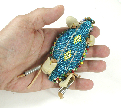 Authentic Native American Beaded Turtle Rattle by Lakota Anita Brown