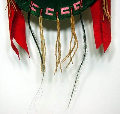 Authentic Native American hand painted running horse shield by Pine Ridge Lakota artisan