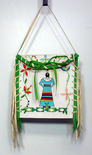 Authentic Native American hand painted running horse shield by Pine Ridge Lakota artisan