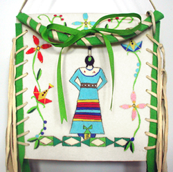 Authentic Native American hand painted running horse shield by Pine Ridge Lakota artisan