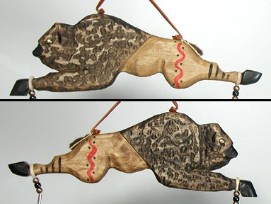 Authentic Native American Buffalo Stick Wall Hanging by Alan Monroe Lakota 