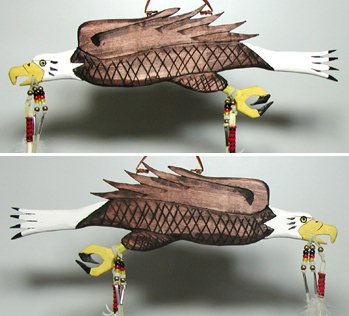 Authentic Native American Eagle Stick Wall Hanging by Alan Monroe Lakota 