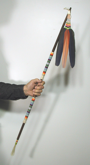 Authentic Native American Roadman Peyote Staff by Lakota Mike Running Shield