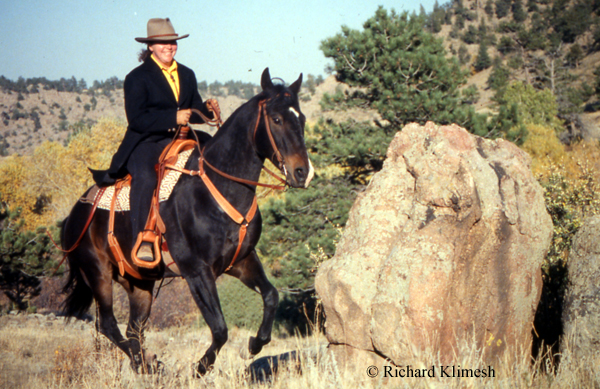 Cherry Hill riding Zipper among rocks