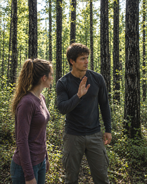 scene in the woods from Becoming Amber by Cherry Hill