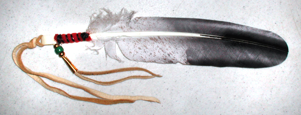 Oglala Lakota Turkey Feather styled like Eagle feather