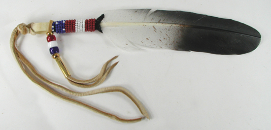 Oglala Lakota Turkey Feather styled like Eagle feather