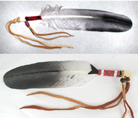 Oglala Lakota Feather and Horse Hair  Ties