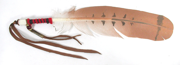 Lakota Turkey Feather styled like red tail hawk feather