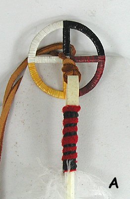 Authentic Native American medicine wheel feather hair tie by Lakota Alan Monroe