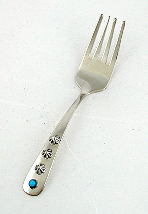 baby Fork with turquoise stone