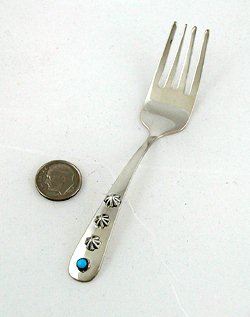 baby Fork with turquoise stone