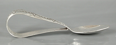 AuthenticNative American stamped Sterling Silver baby spoon by Navajo silversmith Jeffrey Castillo