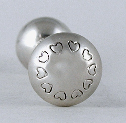 Authentic Native American stamped sterling silver baby rattle by Navajo silversmith Monica Scott