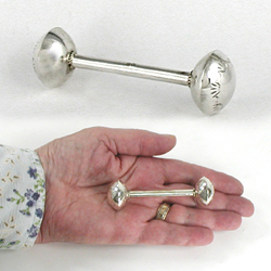 Navajo sterling silver baby rattle F by Monica Scott