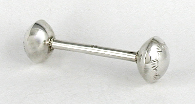 Group view of Monica Scott Navajo sterling silver baby rattles