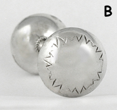 Navajo sterling silver baby rattle B by Monica Scott