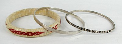 lot of bangle bracelets