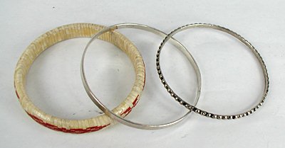lot of bangle bracelets