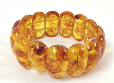 amber slab stretch Bracelet stretches 6 inch to 8 1/2 inch