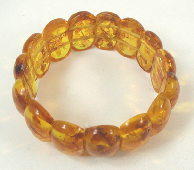 amber slab stretch Bracelet stretches 6 inch to 8 1/2 inch