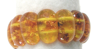 amber slab stretch Bracelet stretches 6 inch to 8 1/2 inch
