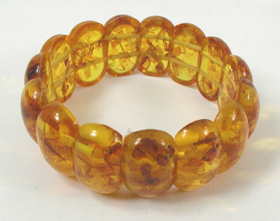 amber slab stretch Bracelet stretches 6 inch to 8 1/2 inch
