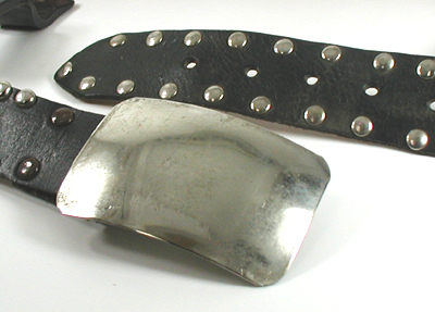 Bargain Barn studded leather biker belt from Mexico
