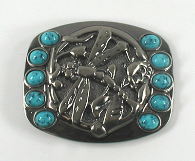 like new turquoise dragonfly belt buckle