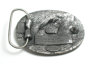 like new Siskiyou wolf belt buckle border=