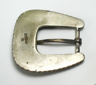 excellent condition tongue belt buckle of sterling silver and 10K gold