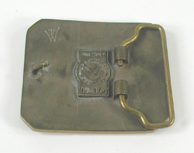 Bargain Barn vintage turquoise chip inlay steer skull belt buckle