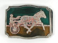 Standardbred racing horse belt buckle