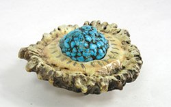 Elk Antler with Turquoise belt buckle  with turquoise and silver