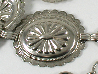 Bargain Barn Shiny Metal Link Concho Belt 28 to 38 inches 