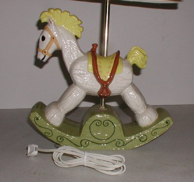 Vintage ceramic rocking horse lamp
