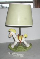Vintage ceramic rocking horse lamp