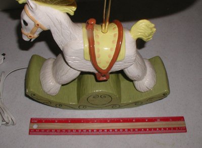 Vintage ceramic rocking horse lamp