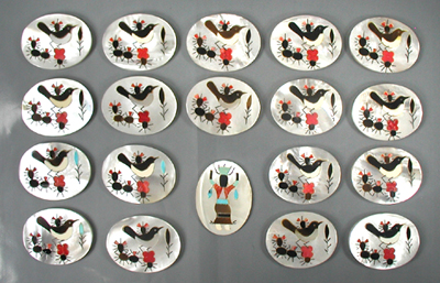 lot of eighteen Inlaid Songbird discs