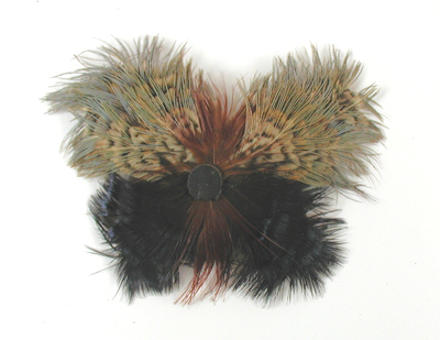lot of four feather barrettes and one beaded headband