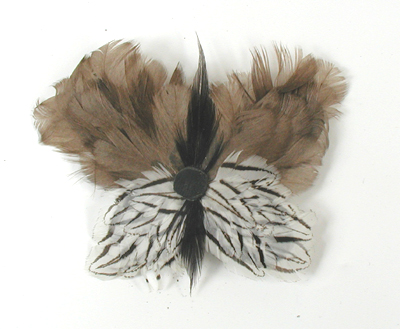 lot of four feather barrettes and one beaded headband